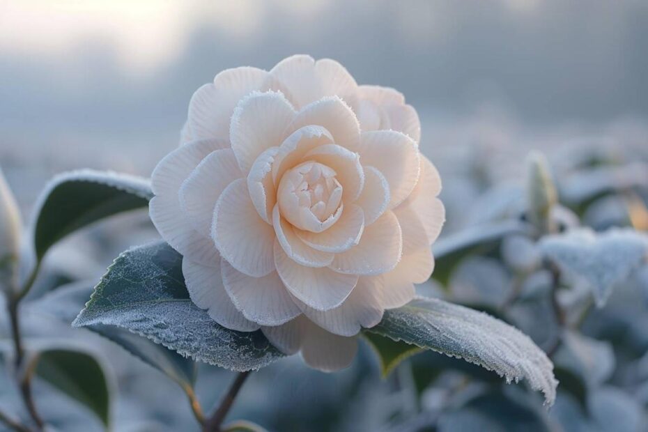 Le camélia d'hiver : joyau secret des jardins givrés